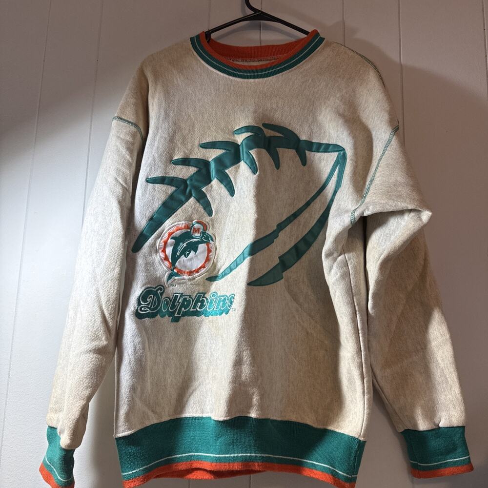 VTG 90s Miami Dolphins Legends Athletic Sweatshirt Mens Large Embroidered USA ii